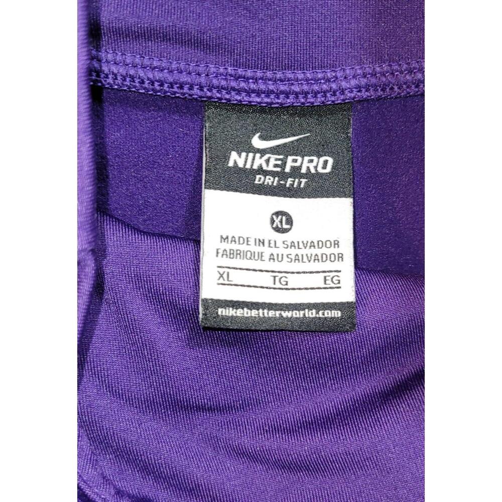 Nike Pro DriFit Pullover Purple Running L-Sleeve Athletic Zip Mock Neck Men XL - Picture 2 of 13